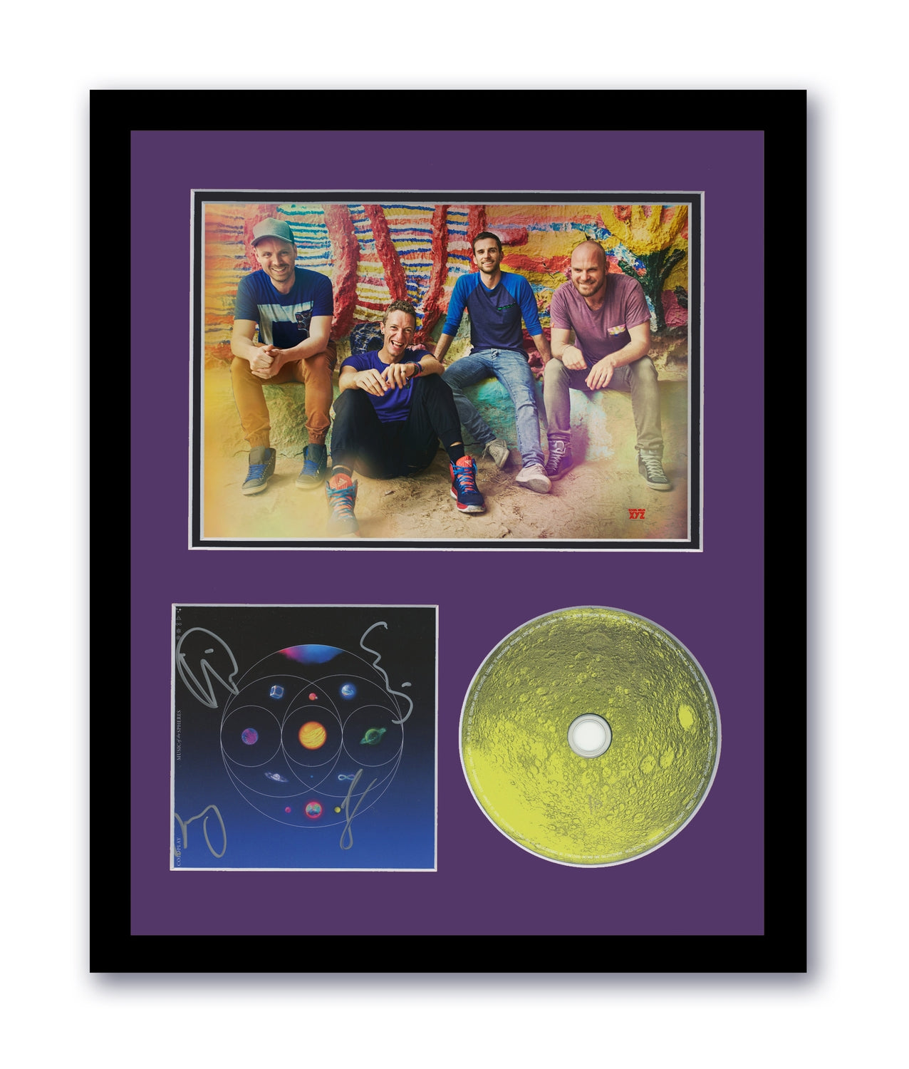 Coldplay Autographed 11x14 Custom Framed CD Photo Music Of The Spheres Signed ACOA 3