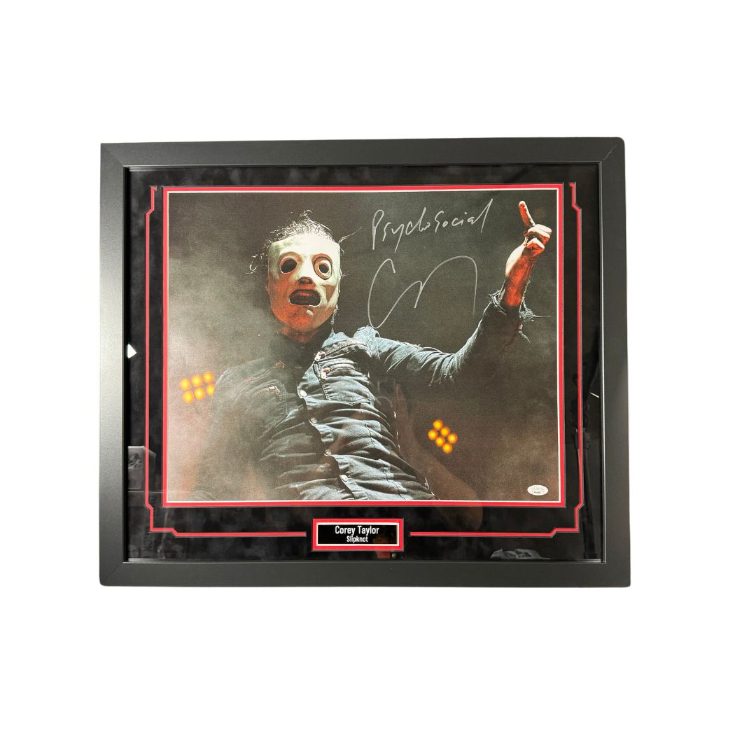 Corey Taylor Signed 16X20 Photo Custom Framed Singer of Slipknot JSA COA