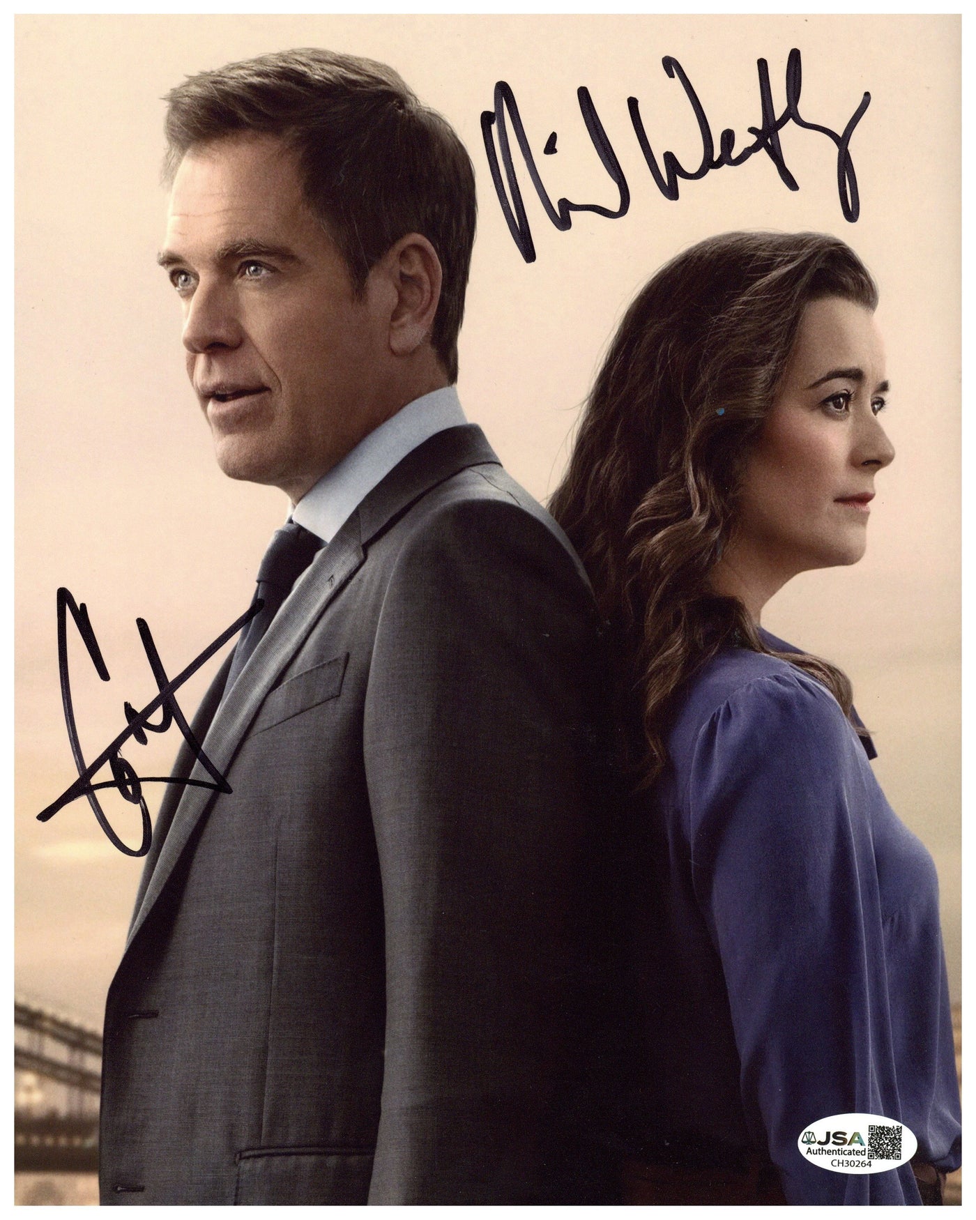 Cote de Pablo & Michael Weatherly Signed 8x10 Photo NCIS Autographed JSA COA