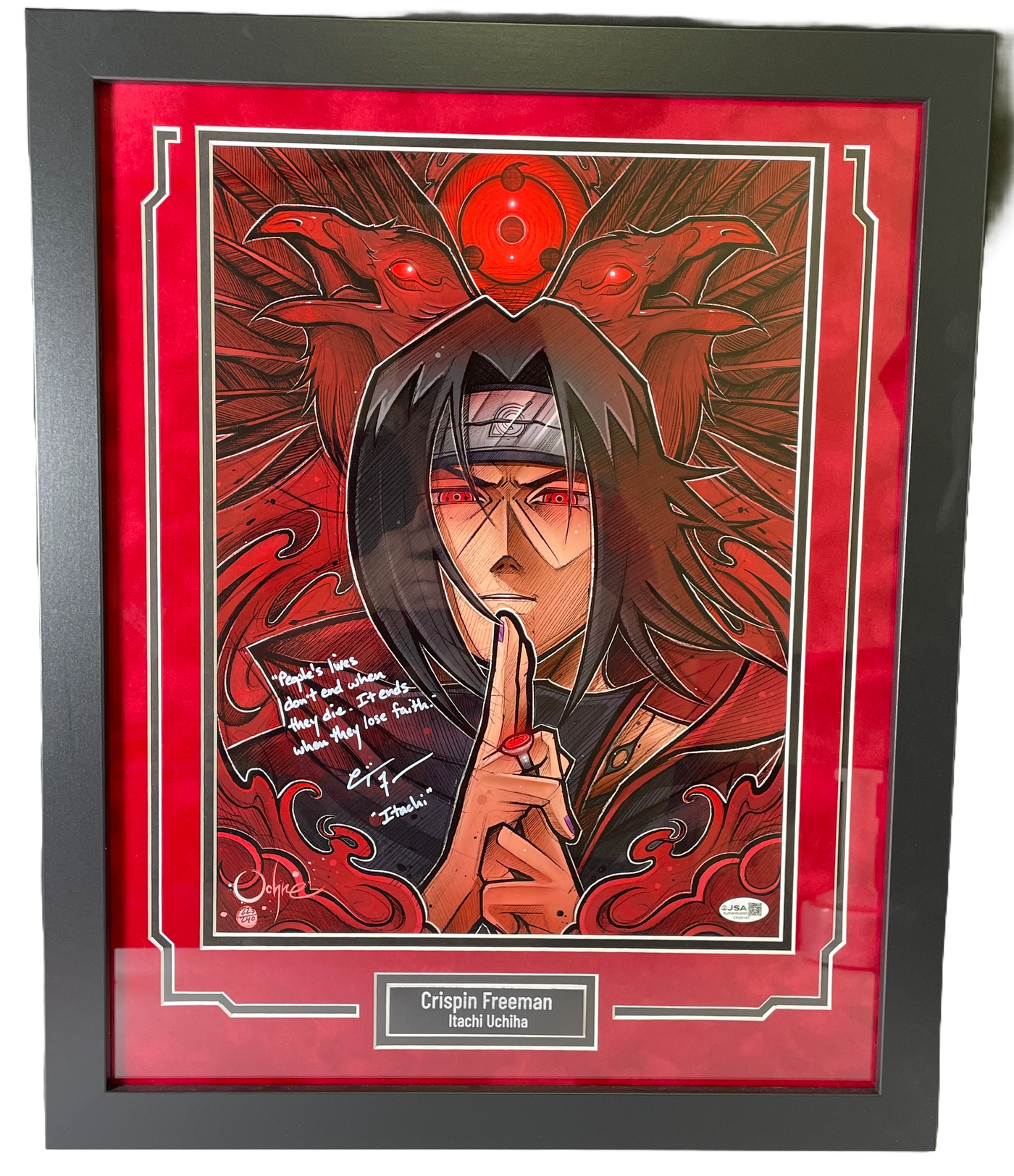 Crispin Freeman Signed Framed 11x14 Naruto: Shippuden Itachi Uchiha JSA COA