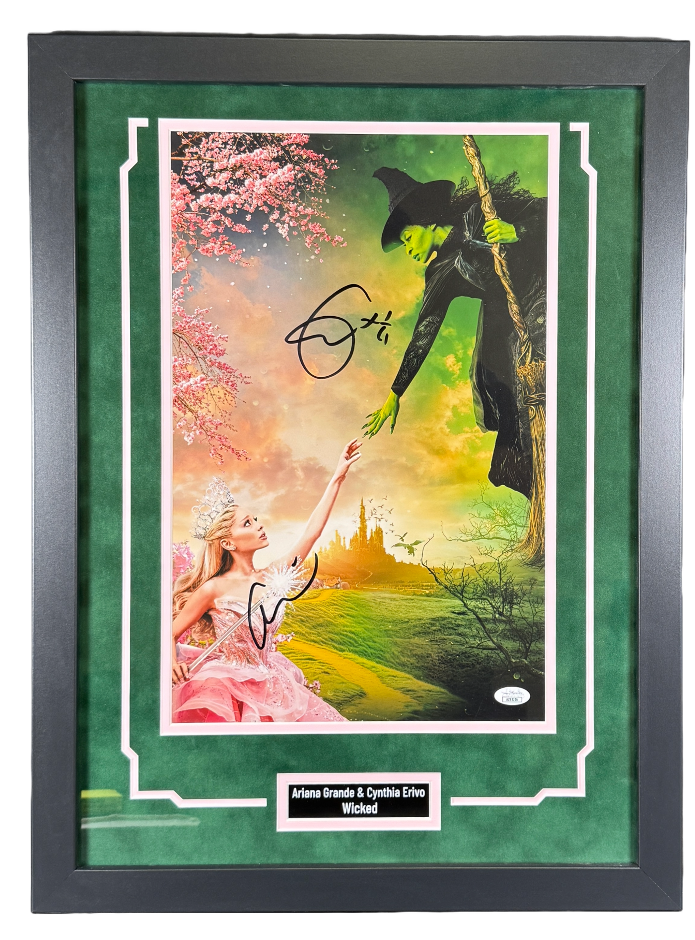 Cynthia Erivo & Ariana Grande Signed Custom Framed 11x17 Photo Wicked JSA COA