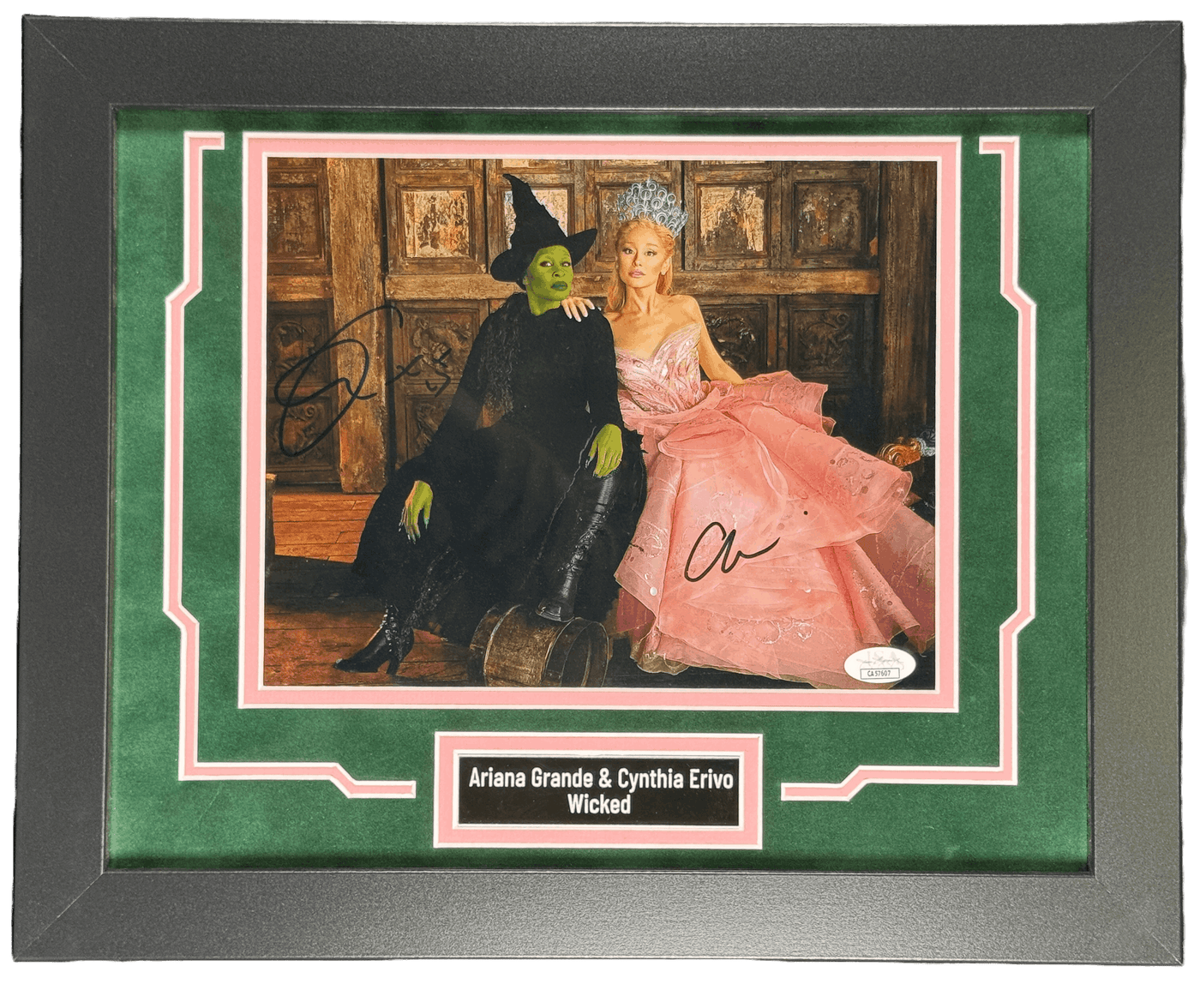 Cynthia Erivo & Ariana Grande Signed Custom Framed 8x10 Photo Wicked JSA COA
