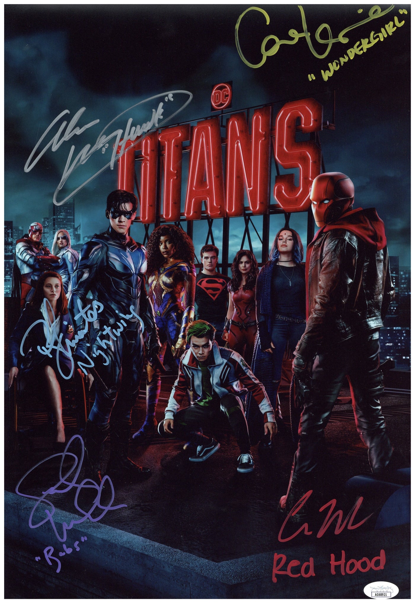 DC Titans Signed 12x18 Photo Cast Autogarphed JSA COA