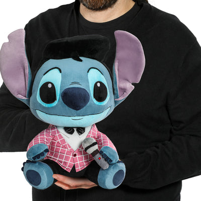 DISNEY STITCH PINK CHECKERED ELVIS HUGME PLUSH WITH SHAKE ACTION (Pre-Order)