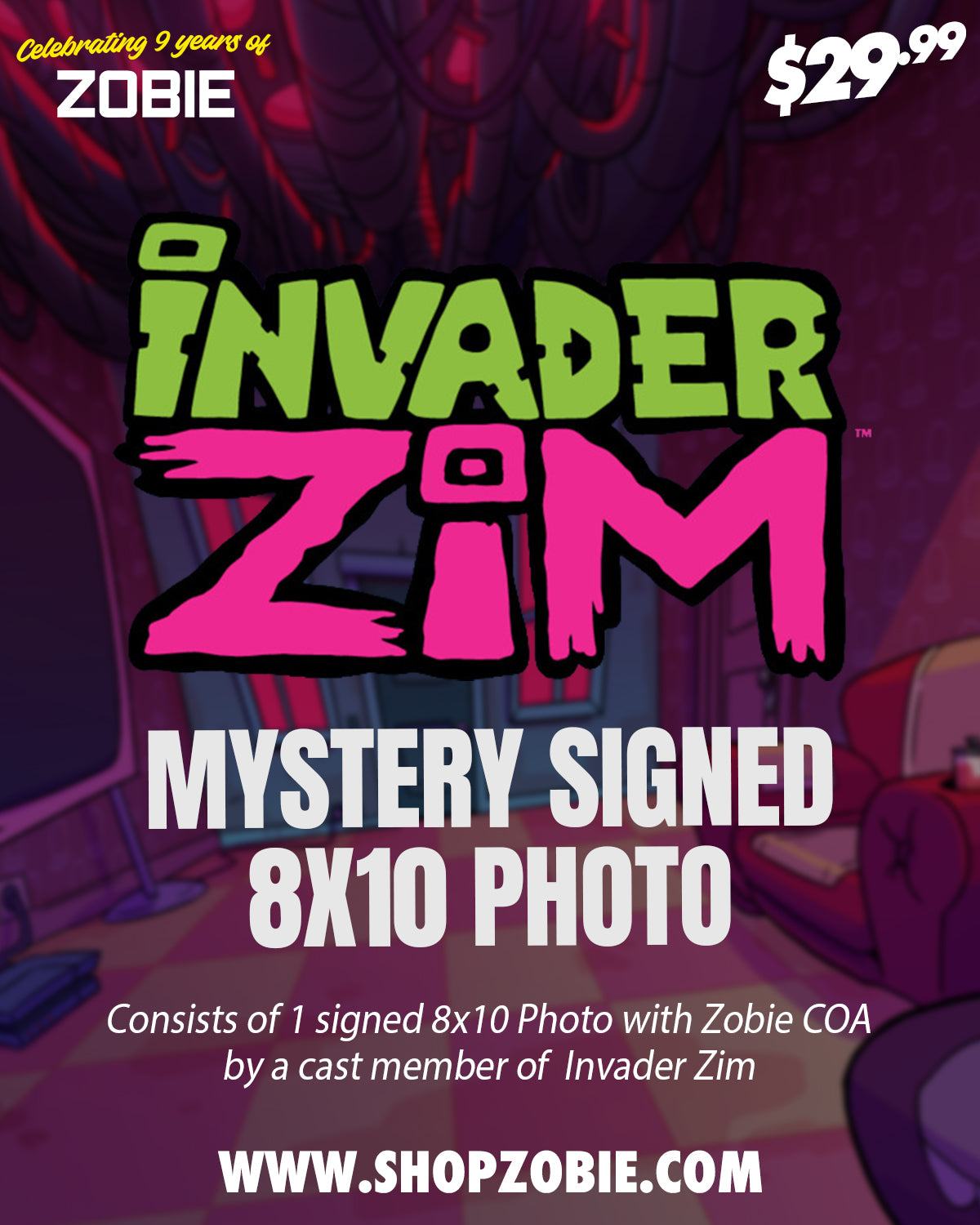 SPECIAL Invader Zim Mystery Signed 8x10 Photo