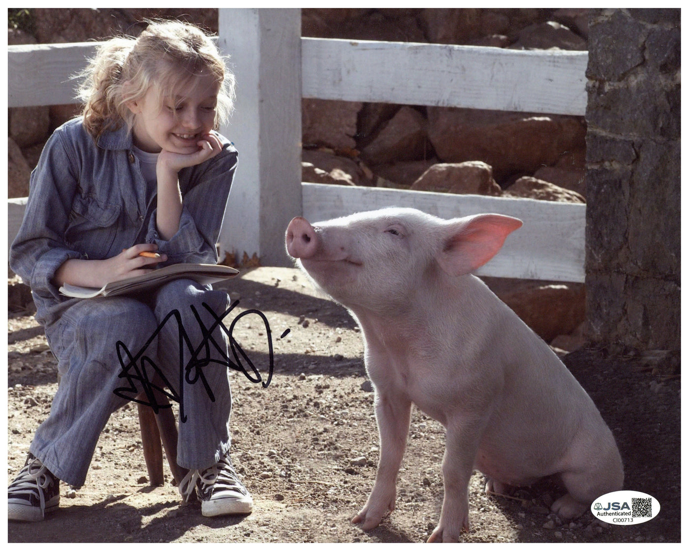 Dakota Fanning Signed 8x10 Photo Charlotte's Web Autographed JSA COA