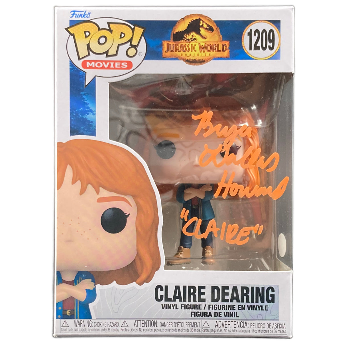 Dallas Bryce Howard Signed Funko POP Jurassic World Claire Dearing Autographed JSA O