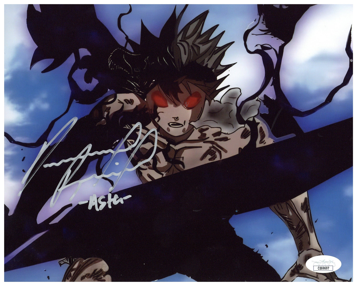 Dallas Reid Signed 8x10 Photo Asta Black Clover Black Bulls JSA COA