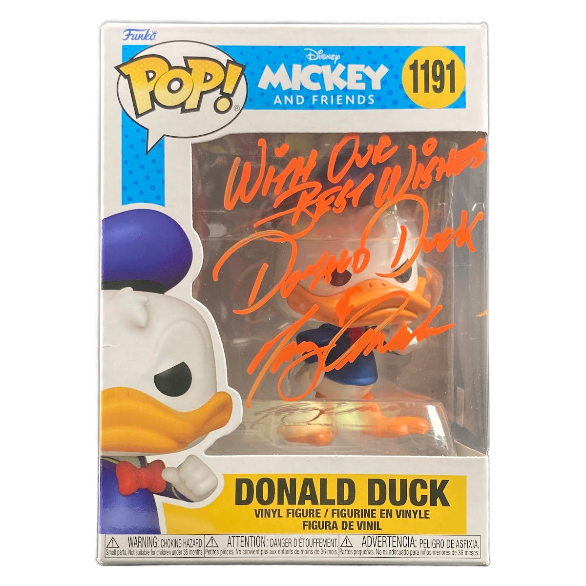 Tony Anselmo Signed Funko POP Mickey and Friends Donald Duck Autographed JSA COA
