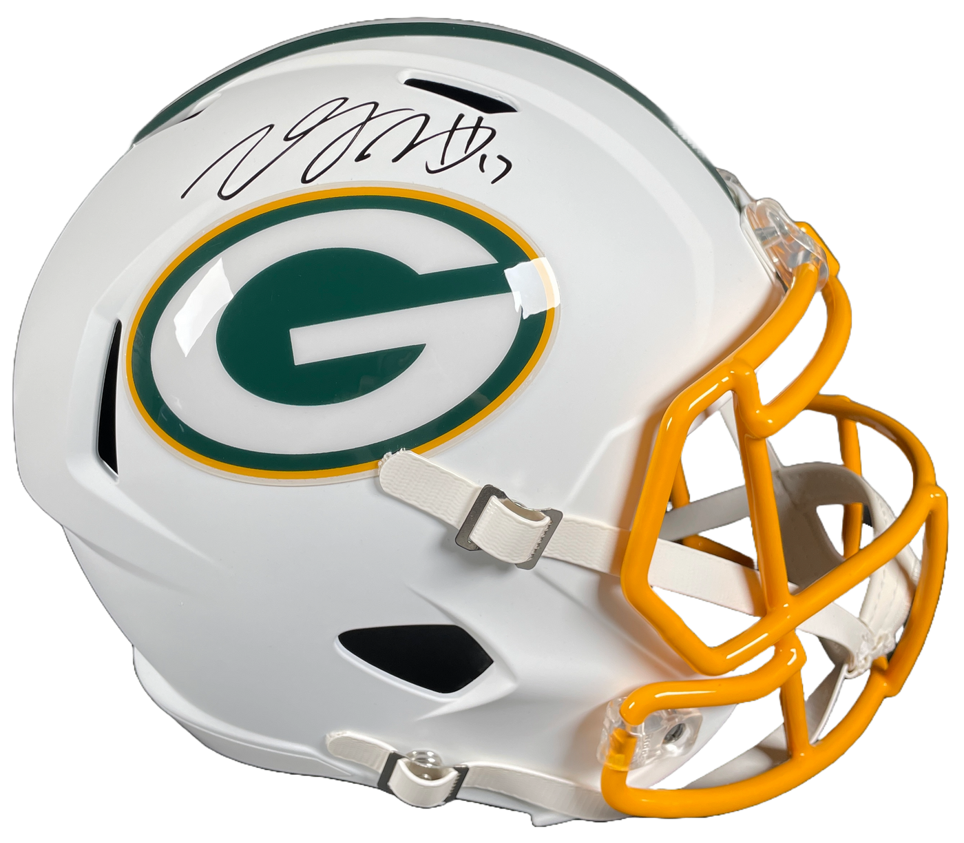 Davante Adams Signed Green Bay Packers F/S Flat White Helmet JSA COA