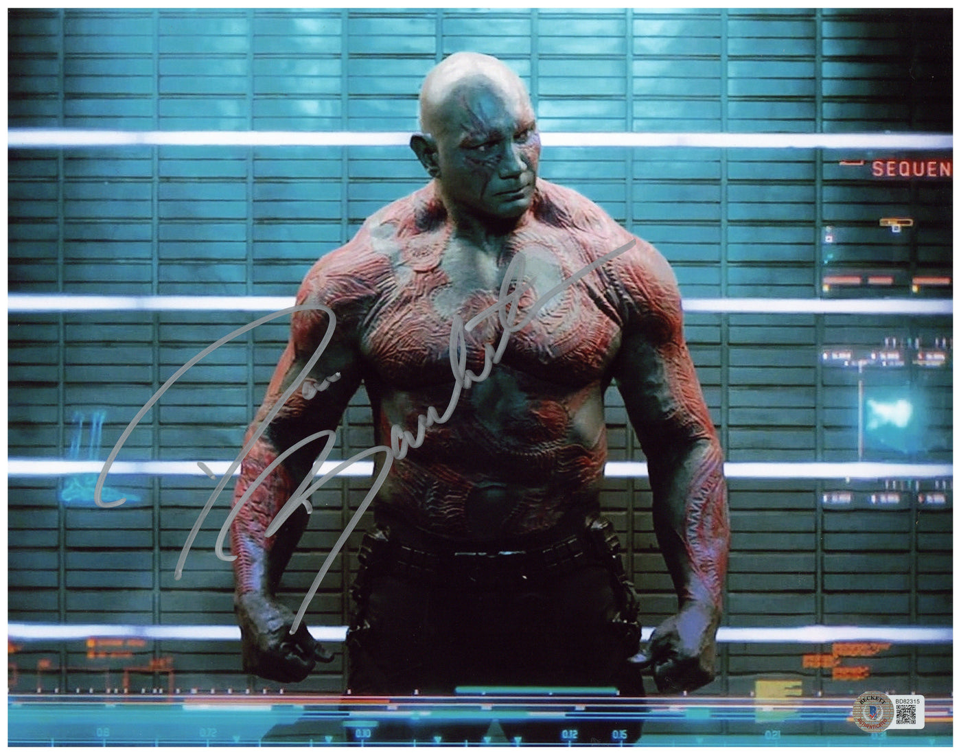 Dave Bautista Signed 11x14 Photo Marvel Drax Autographed BAS COA