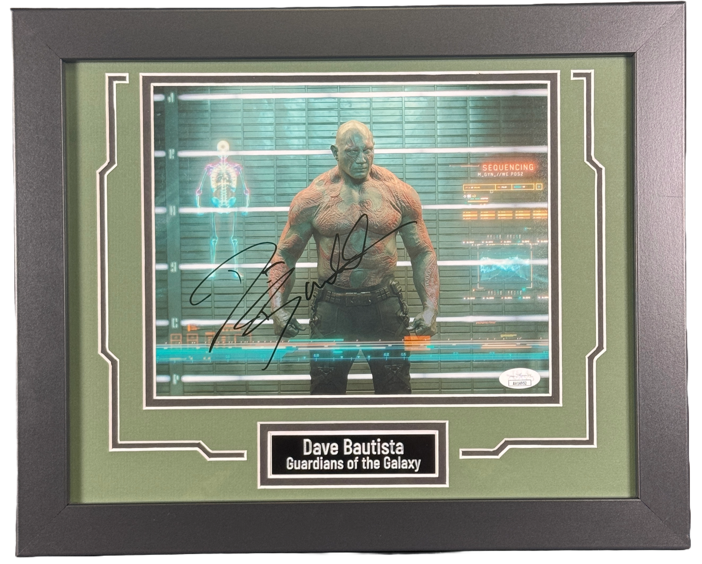 Dave Bautista Signed Custom Framed 8x10 Photo Guardians of the Galaxy JSA COA