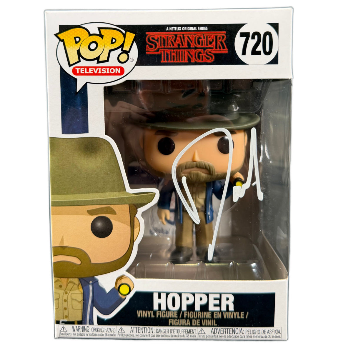 David Harbour Signed Funko Pop Stranger Things Hopper 720 Autographed BAS COA