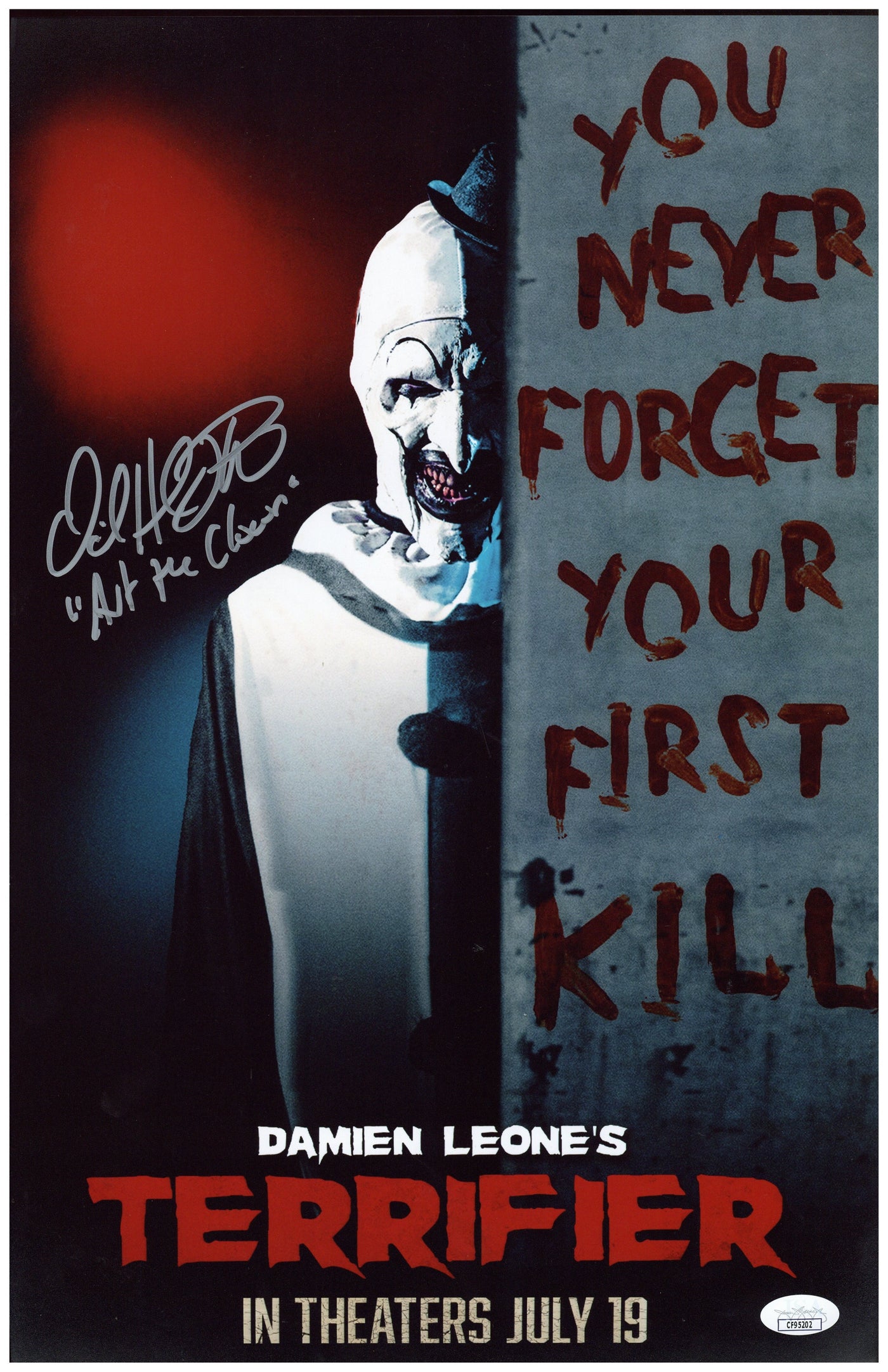 David Howard Thornton Signed 11x17 Photo Terrifier Art Autographed JSA COA 2
