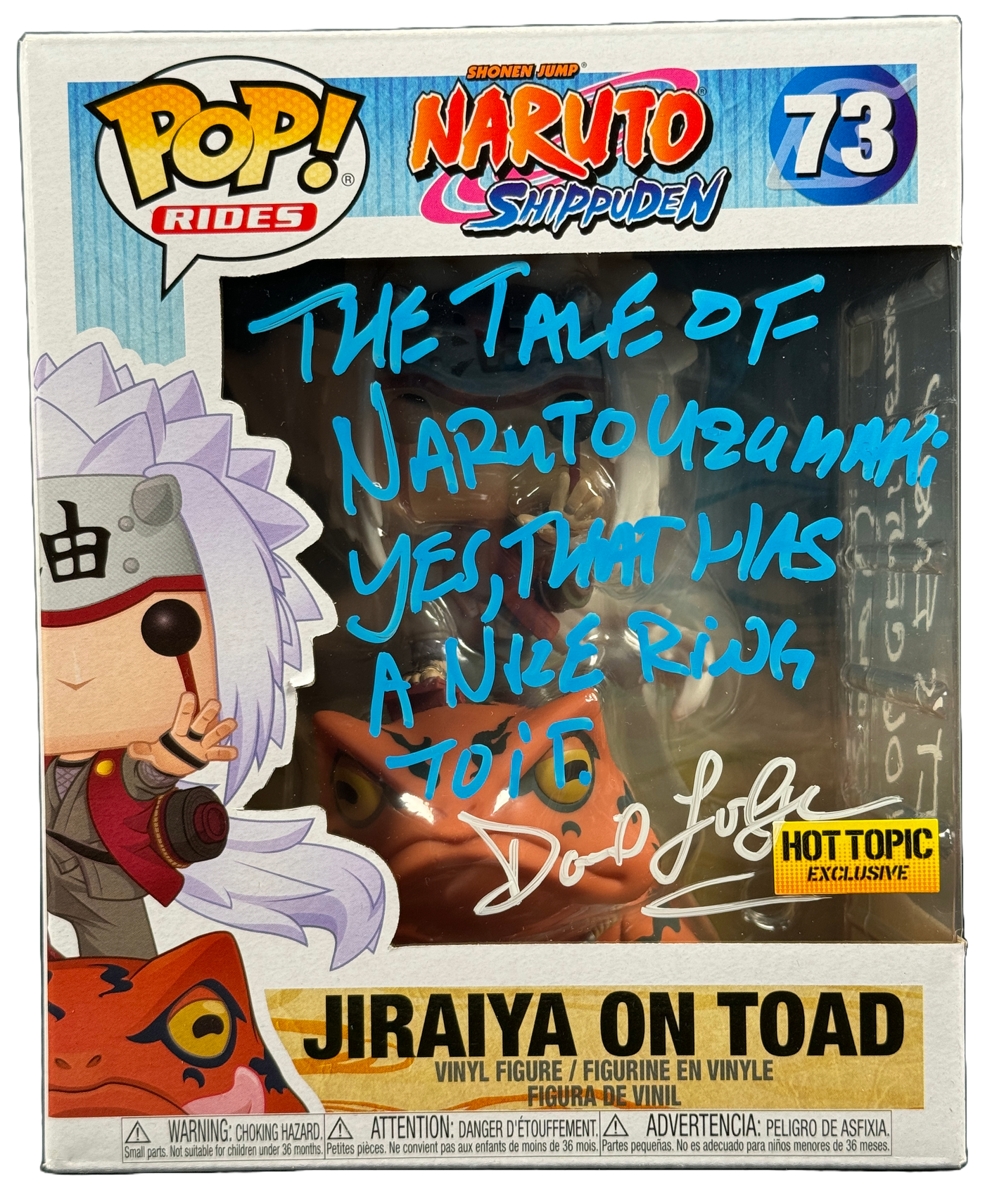 David Lodge Signed Funko POP Naruto Jiraiya on Toad Autographed JSA COA