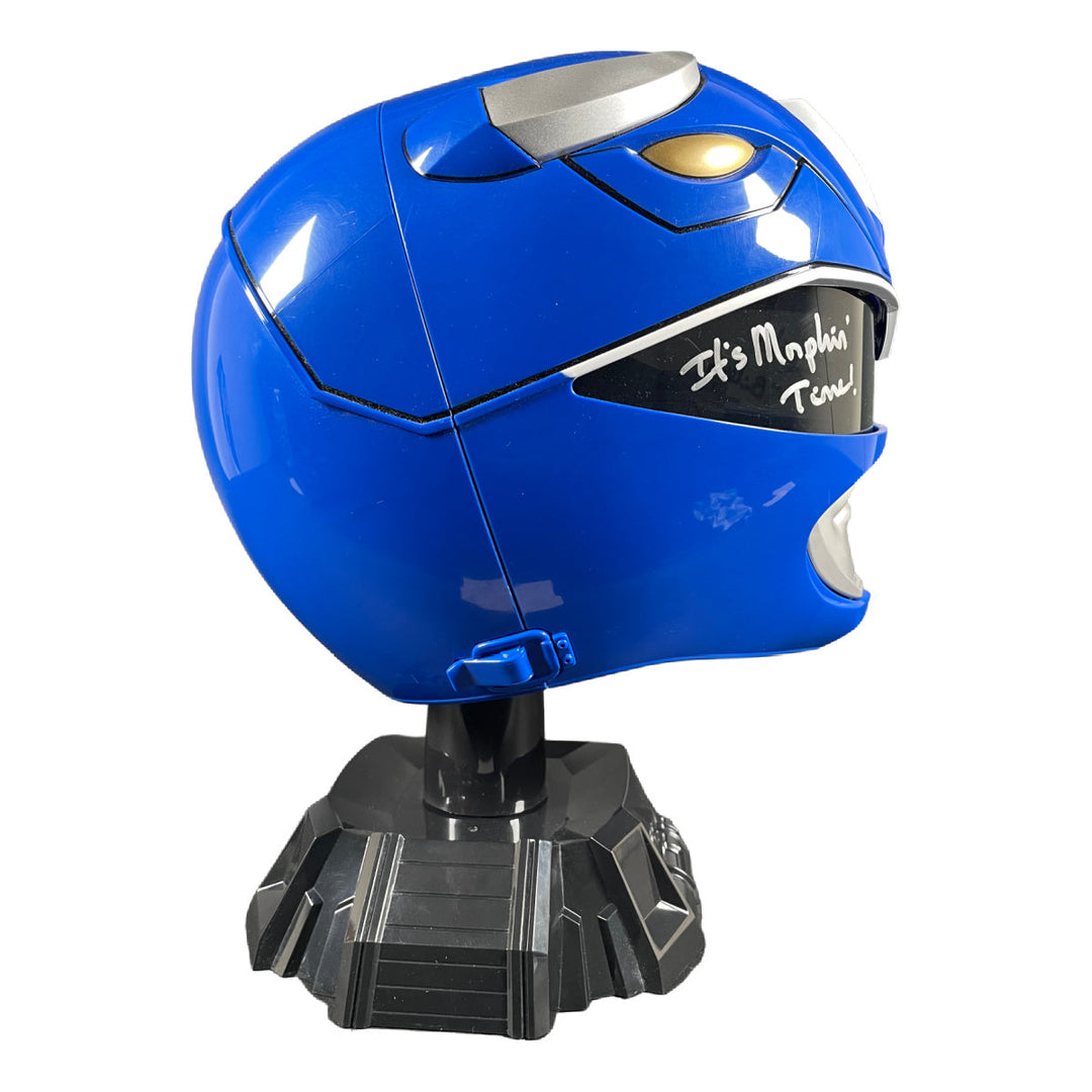 Blue Power Ranger Helmet It's Morphin' Time As The Power Rangers White