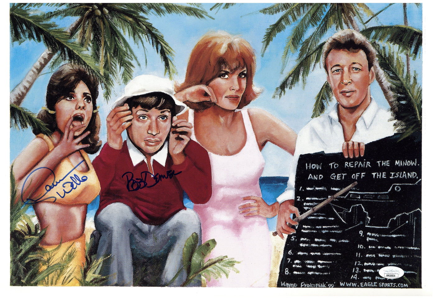 Dawn Wells & Bob Denver Signed 11x17 Photo Gilligan's Island Autographed JSA COA