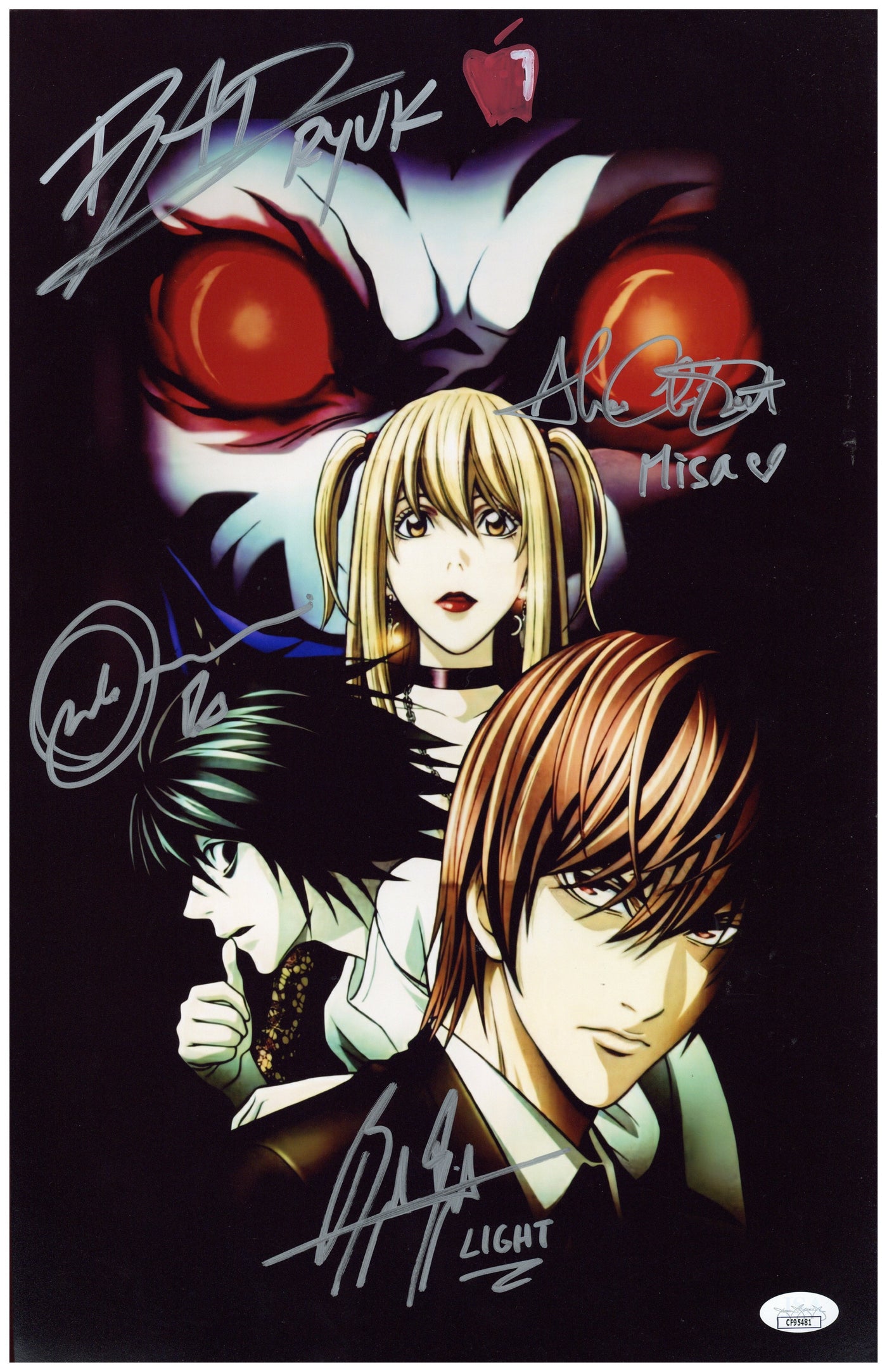 Death Note Cast Signed 11x17 Photo x4 Autographed JSA COA