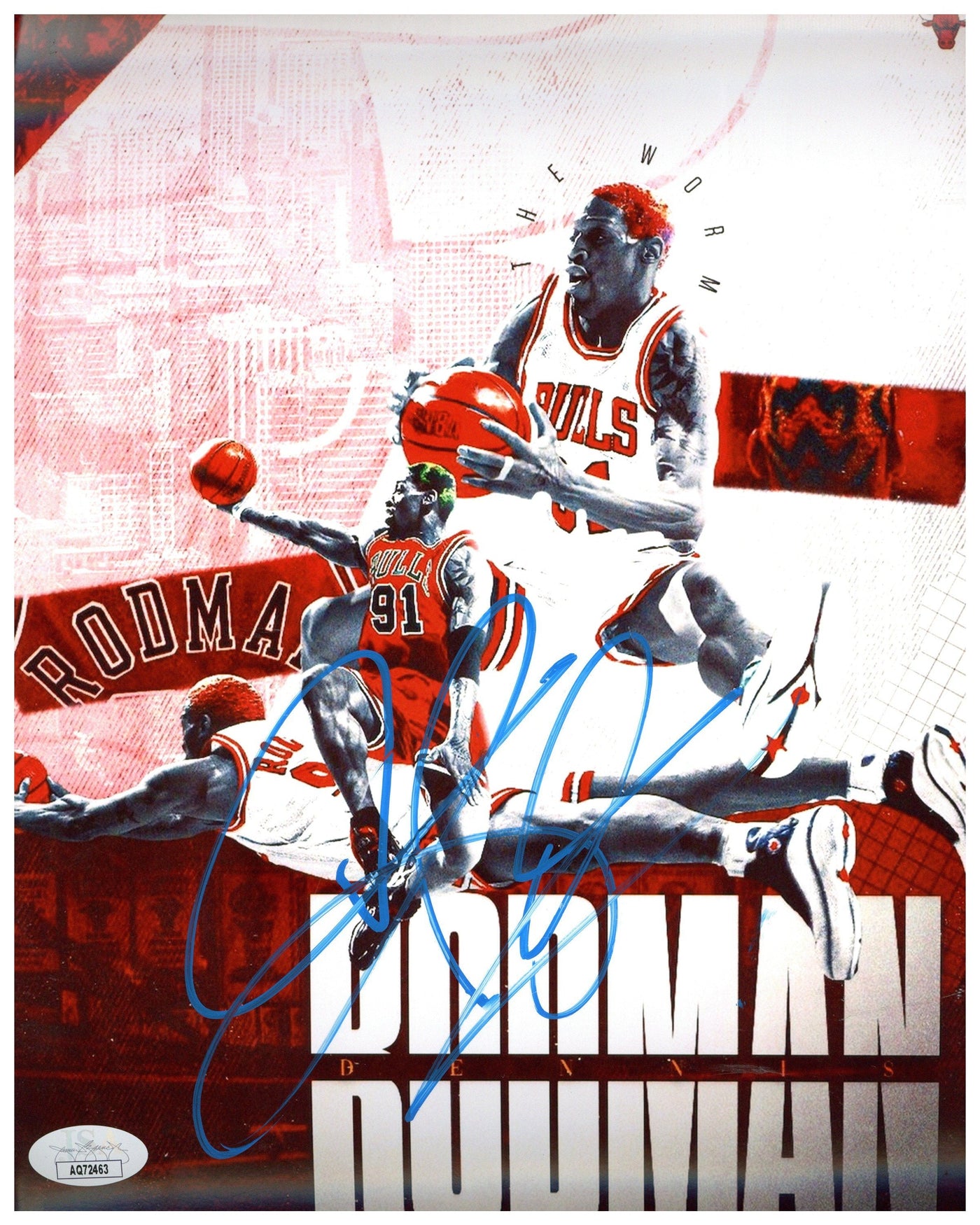 Dennis Rodman Signed 8x10 Photo Chicago Bulls Authentic Autographed JSA COA