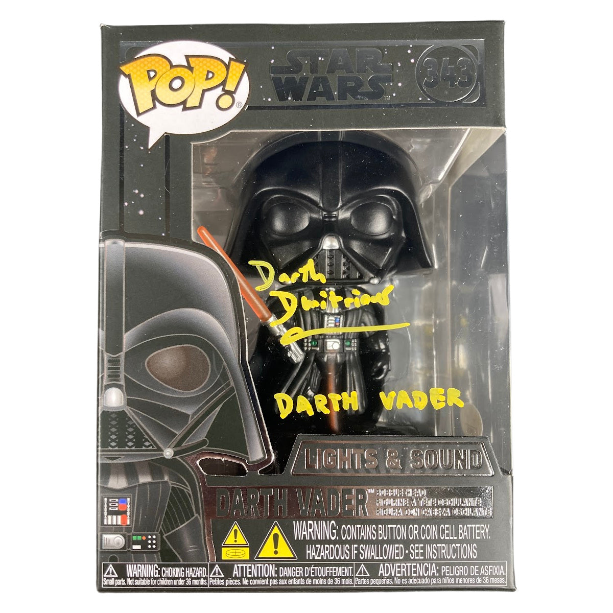 Dmitrious Bistrevsky Signed Funko POP Star Wars Darth Vader #343 Autographed JSA
