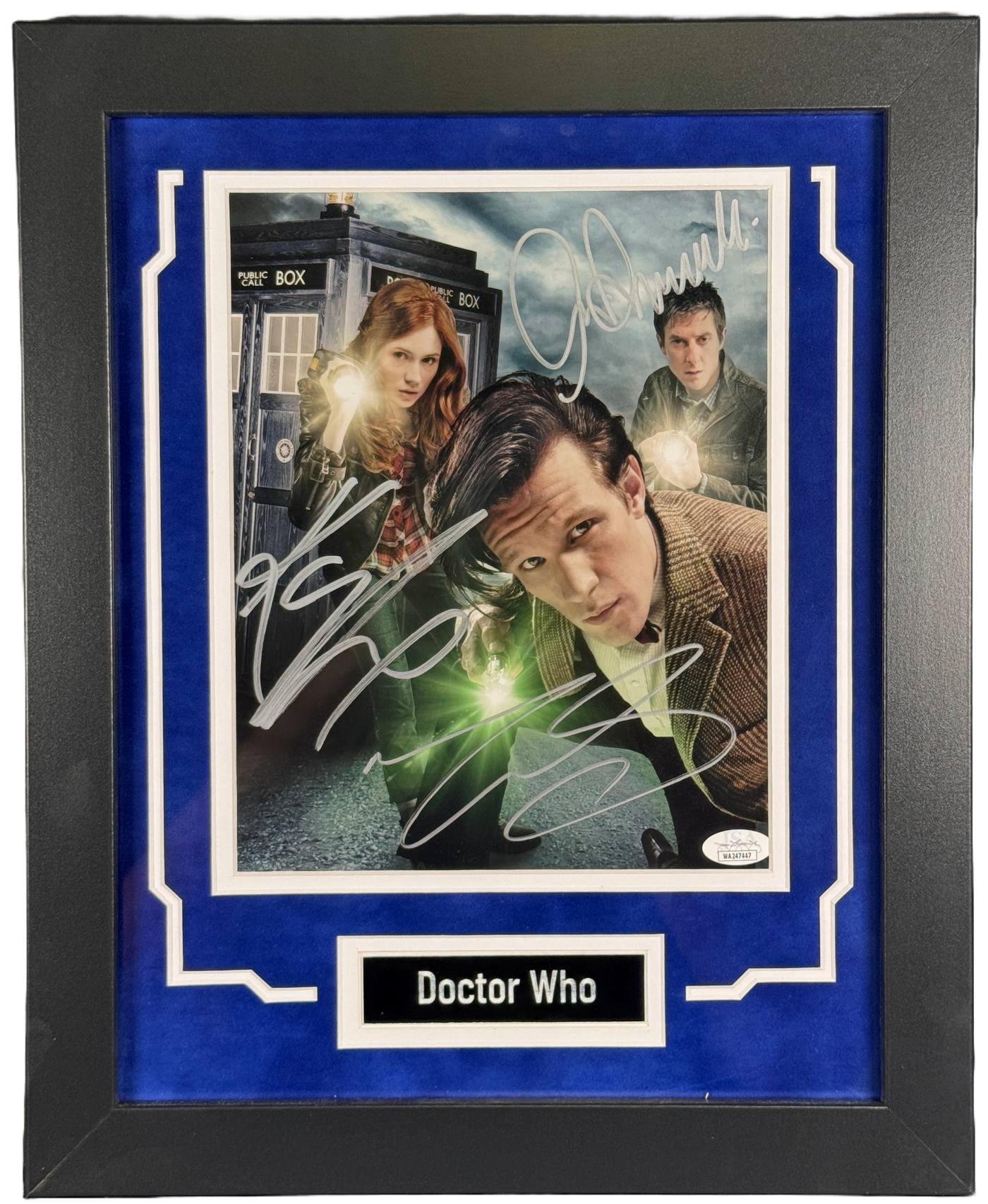 Doctor Who Cast Signed 8x10 Custom Framed Matt Smith Karen Gillan Arthur JSA COA