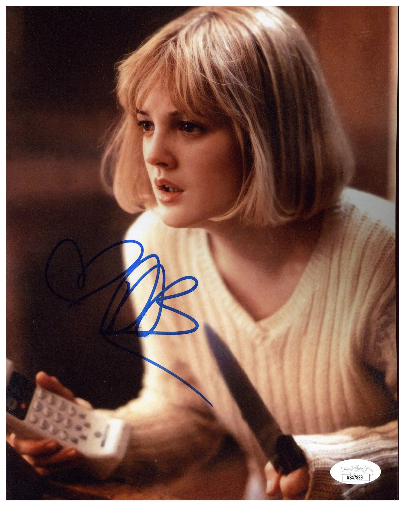Drew Barrymore Signed 8x10 Photo Scream Ghostface Autographed JSA COA