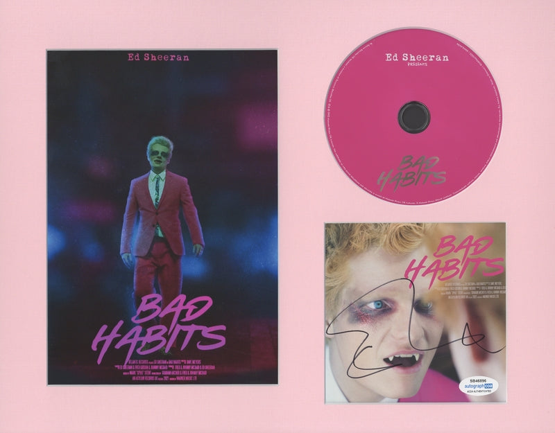 Ed Sheeran Autographed Signed 11x14 Framed CD Photo Bad Habits ACOA #2