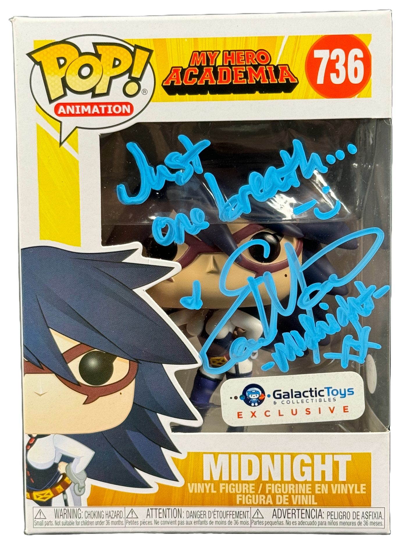 Elizabeth Maxwell Signed Funko POP My Hero Academia Midnight Autographed JSA COA