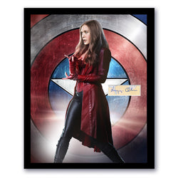 Image of Elizabeth Olsen Signed Cut 11x14 Custom Framed Avengers Civil War Autographed JSA