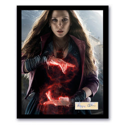 Image of Elizabeth Olsen Signed Cut 11x14 Custom Framed Avengers Ultron Autographed JSA