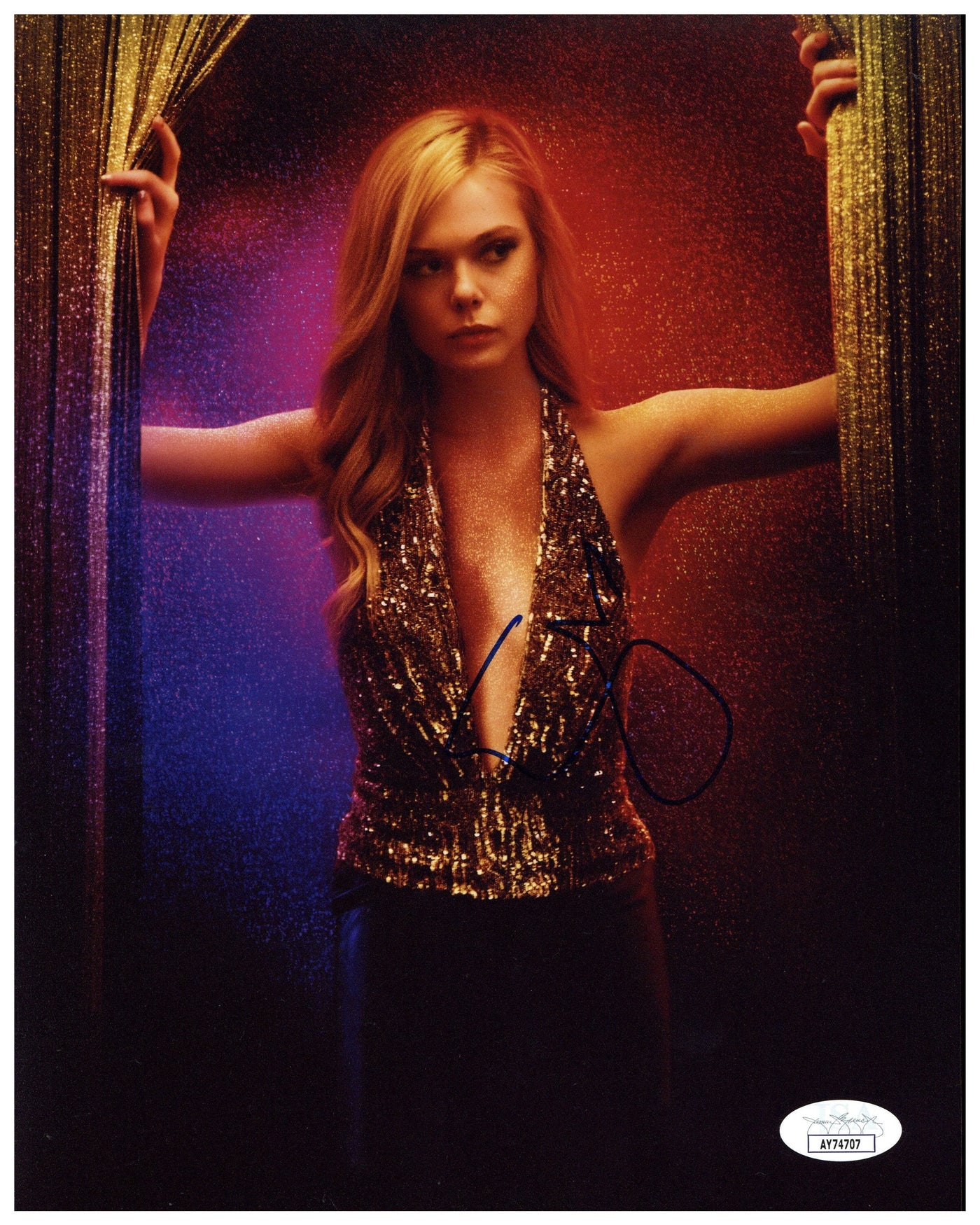 Elle Fanning Signed 8x10 Photo The NEON Demon Autographed JSA COA 2