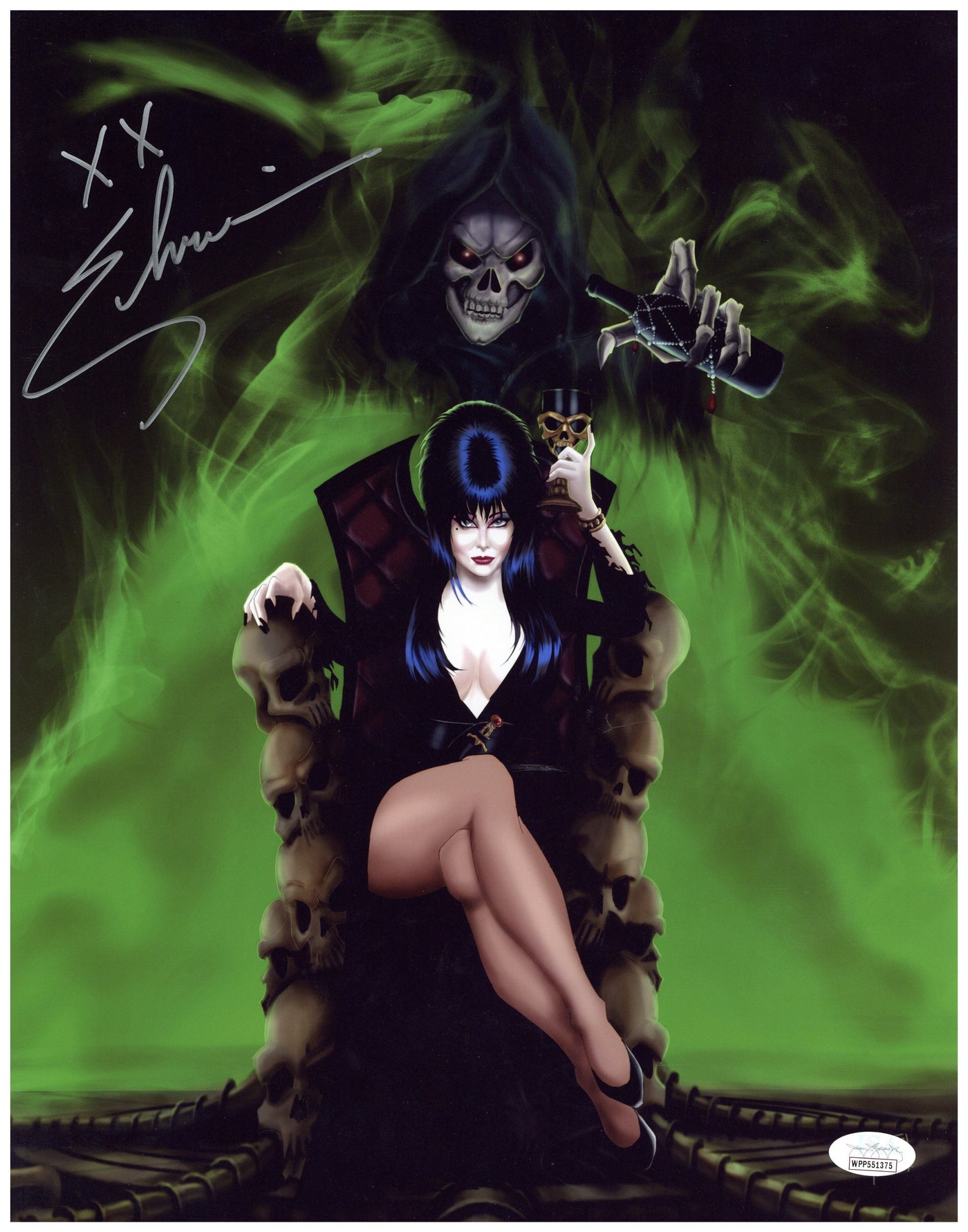 Elvira Signed 11x14 Photo Mistress of the Dark Authentic Autographed JSA COA