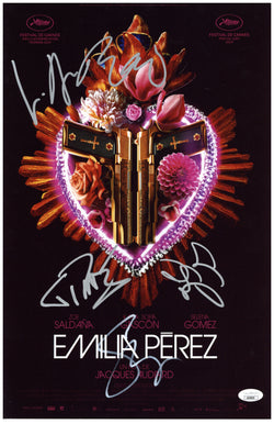 Image of Emilia Pérez Cast Signed 11x17 Photo Selena Zoe Karla Jacques JSA COA