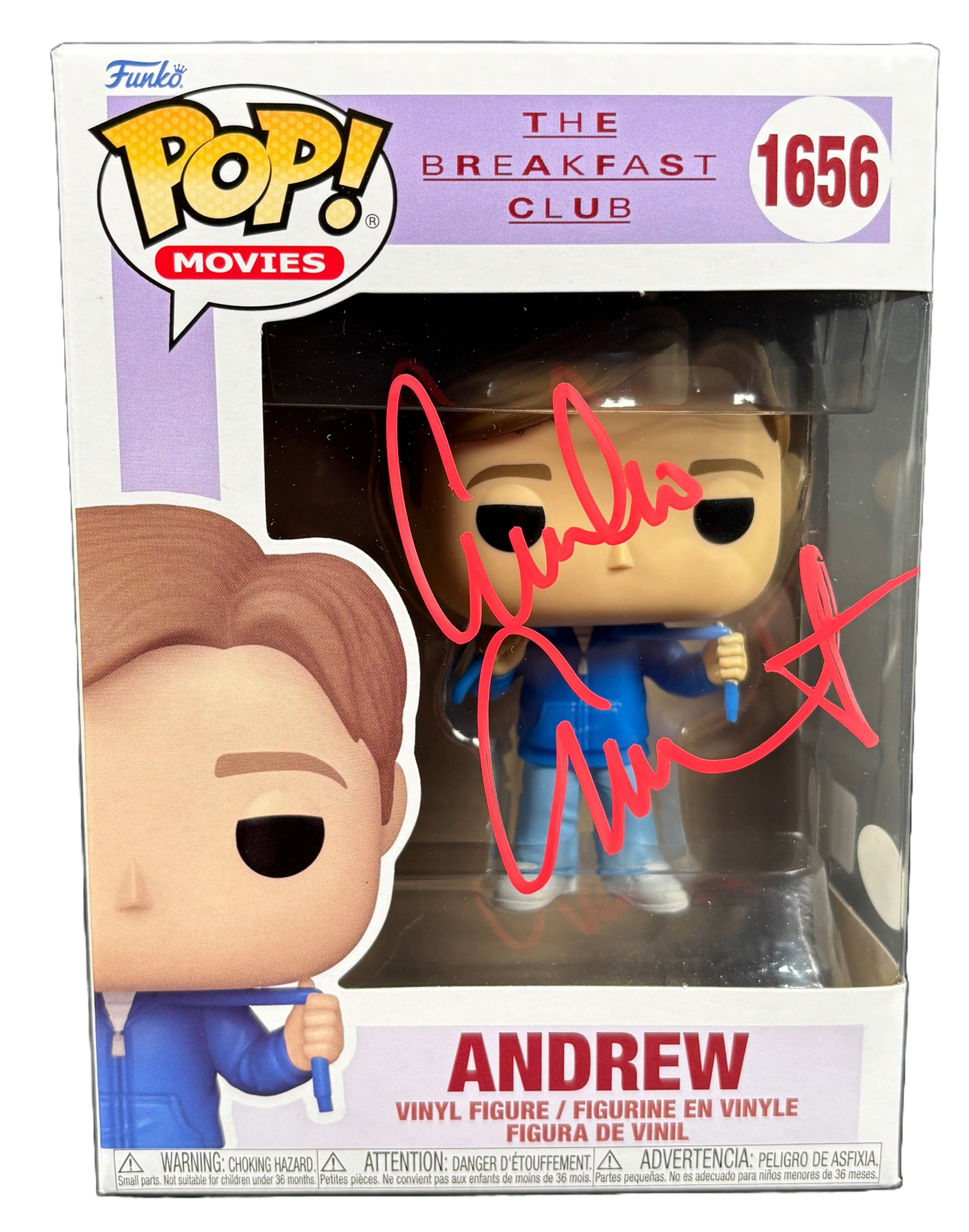 Emilio Estevez Signed Funko Pop Breakfast Club Andrew Autographed JSA COA