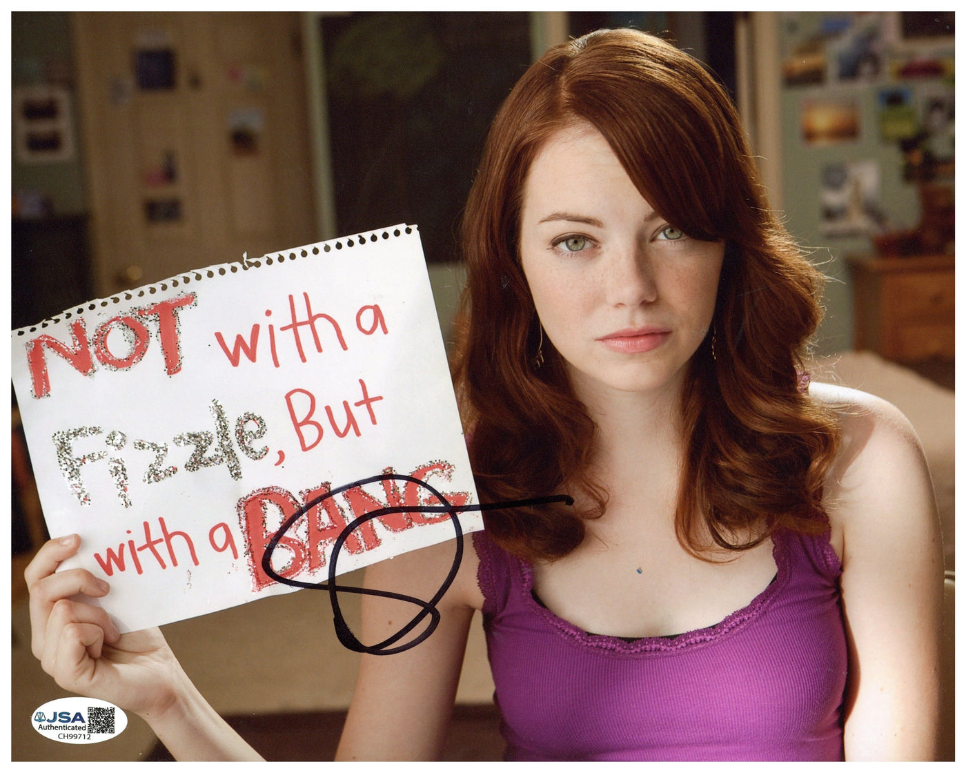 Emma Stone Signed 8x10 Photo Easy A Authentic Autographed JSA COA