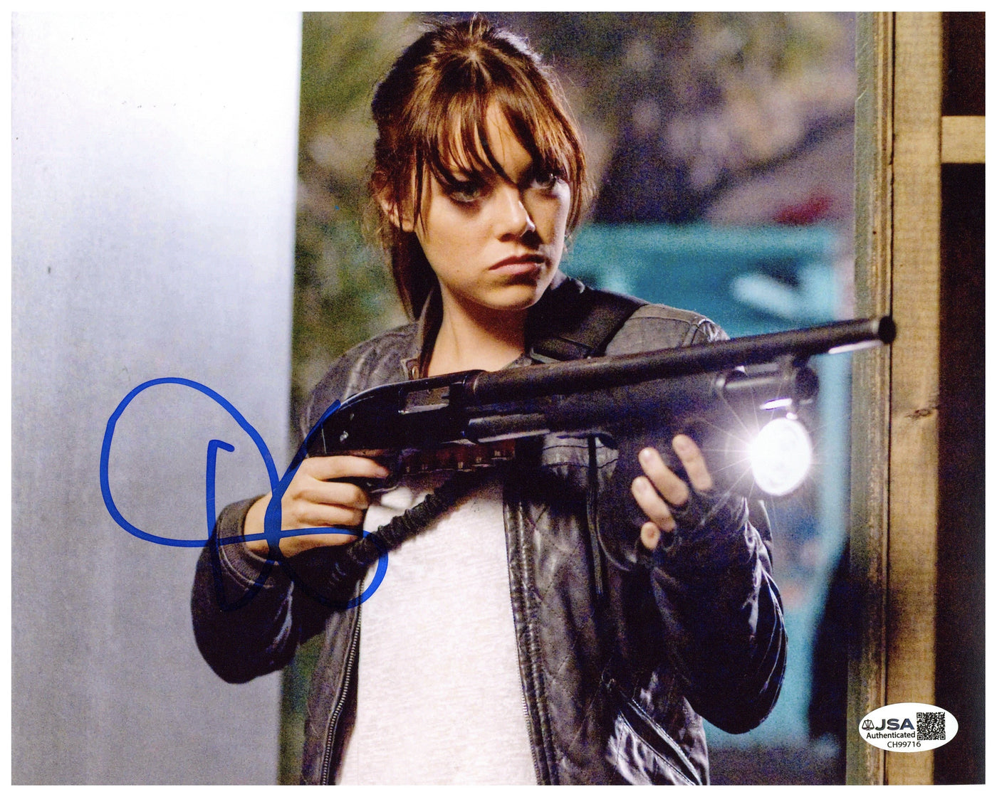Emma Stone Signed 8x10 Photo Zombieland Autographed JSA COA
