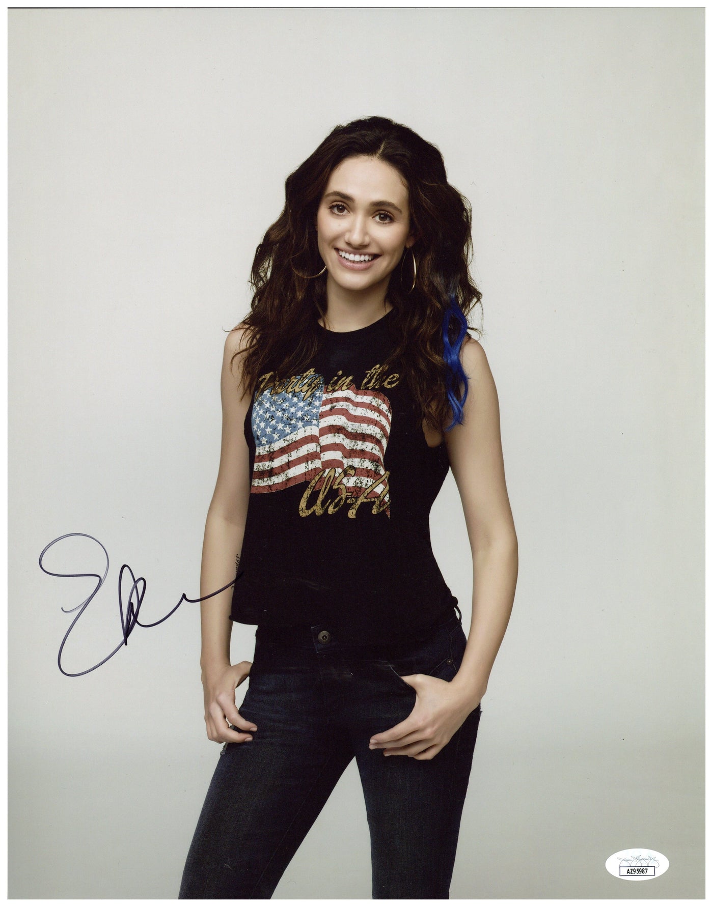 Emmy Rossum Signed 11x14 Photo Shameless Authentic Autographed JSA COA