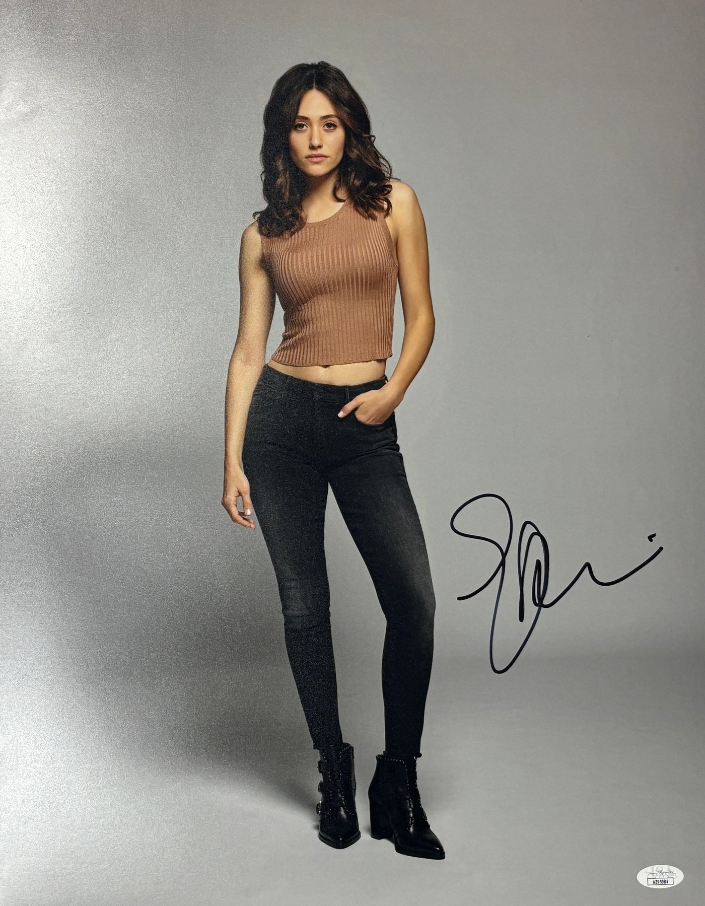 Emmy Rossum Signed 16X20 Photo Shameless Authentic Autographed JSA COA