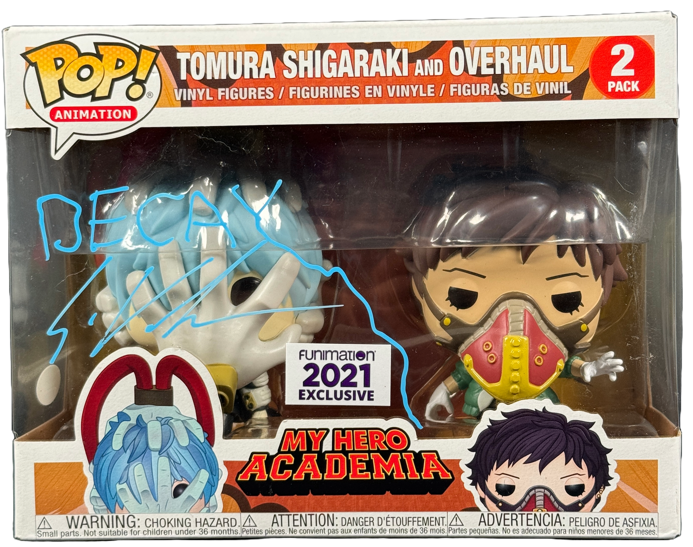 Eric Vale Signed Funko Pop Tomura Shigaraki & Overhaul 2 Pack JSA COA