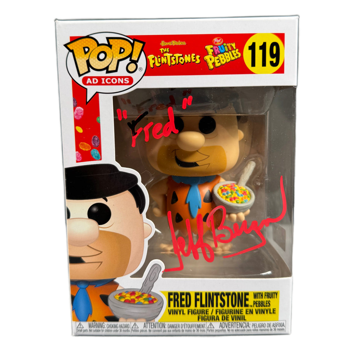 Jeff Bergman Signed Funko POP The Flintstones Fred Flintstone Autographed Zobie COA