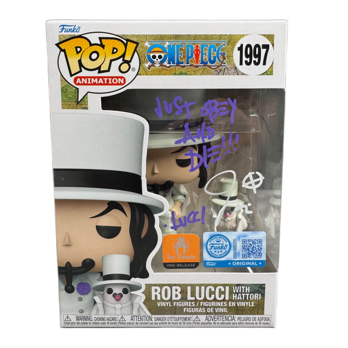 Jason Liebrecht Signed Funko POP One Piece Rob Lucci Autographed JSA COA