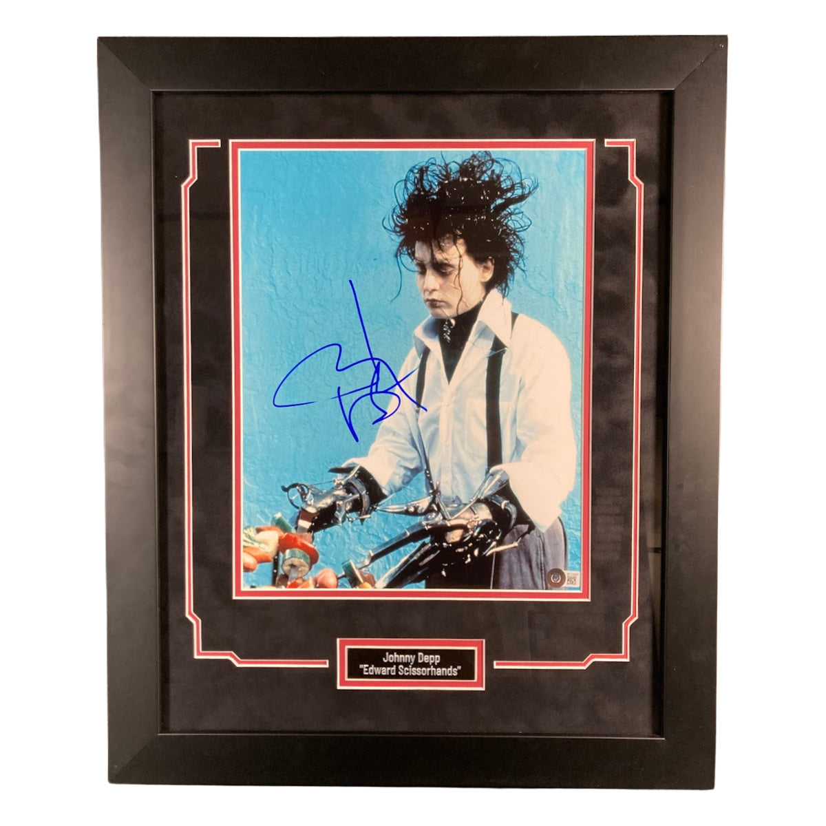 Johnny Depp Signed 11x14 Photo Edward Scissorhands Custom Framed Autographed BAS