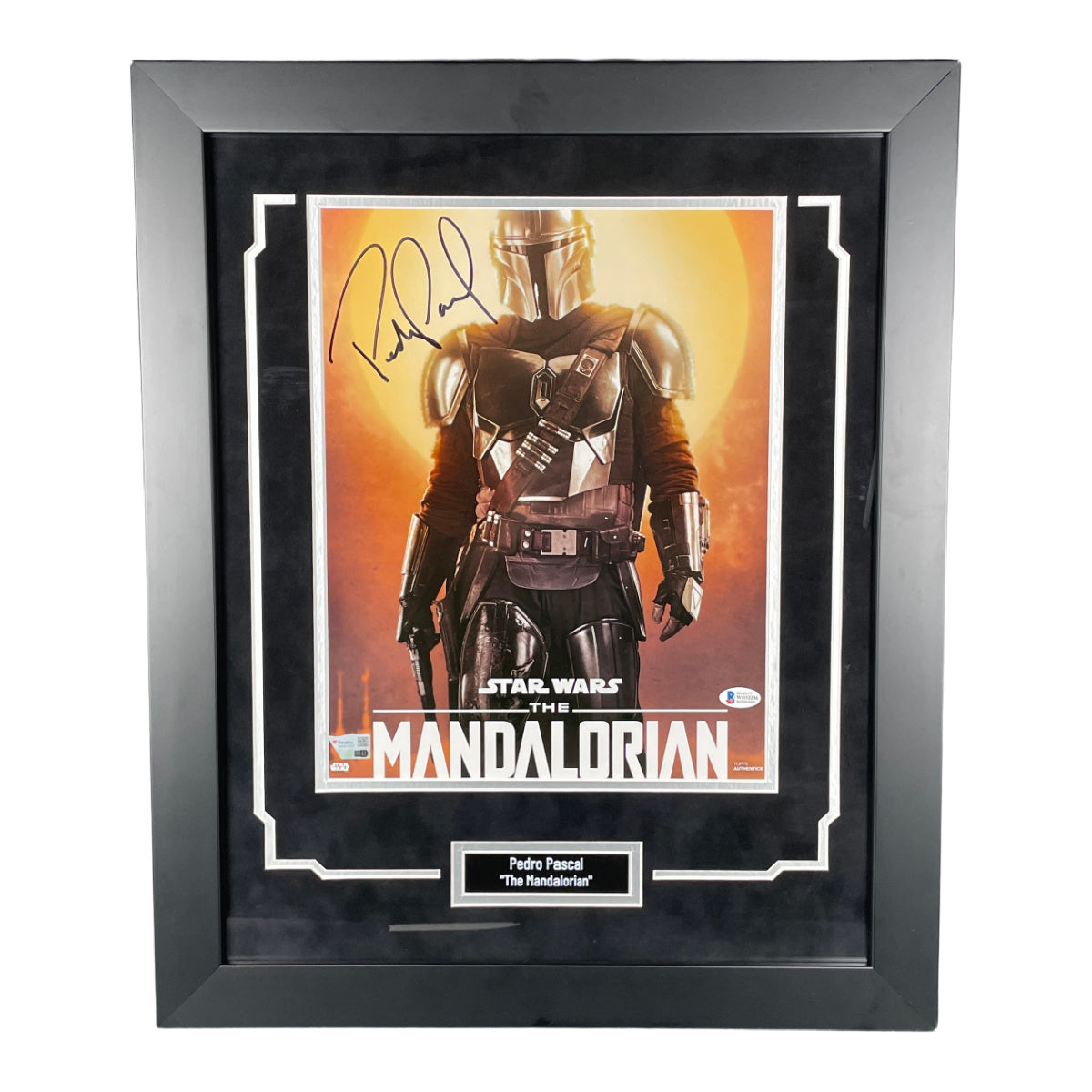 Pedro Pascal Signed 11x14 Photo Star Wars The Mandalorian Framed Autographed BAS