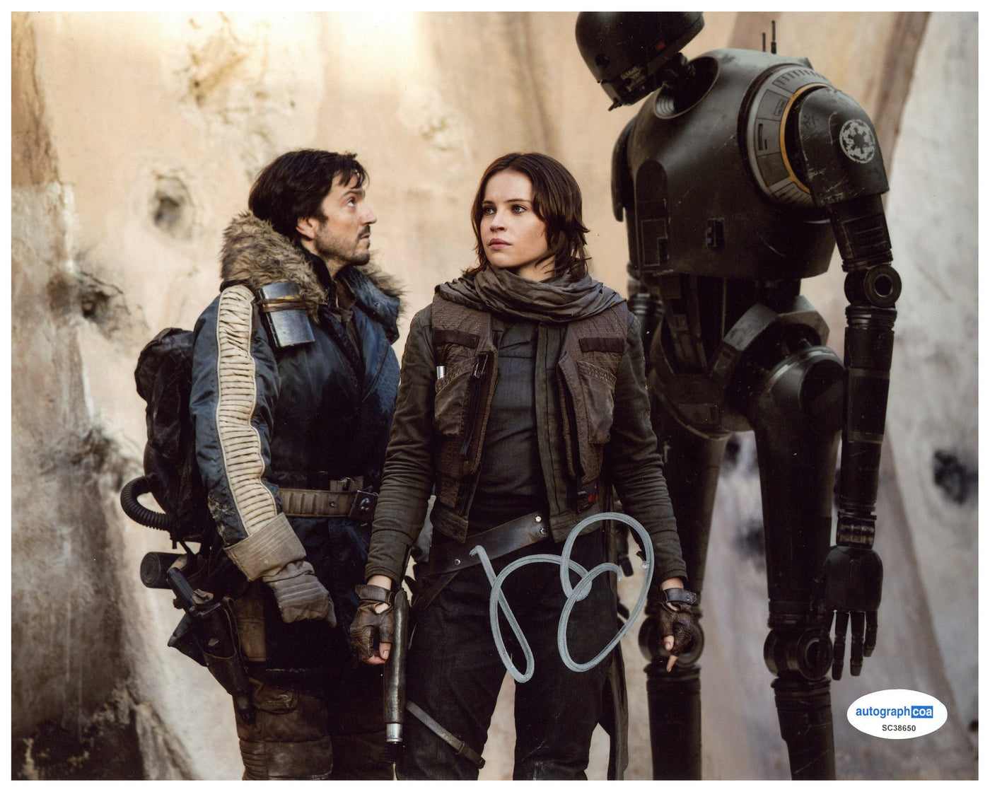 Felicity Jones Signed 8x10 Photo Star Wars Rogue One Autographed AutographCOA