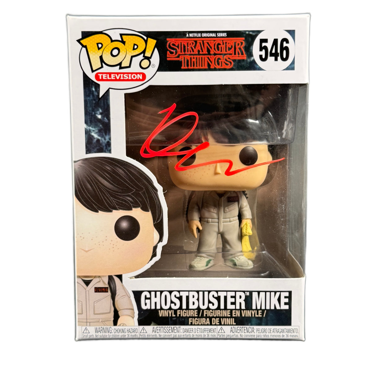 Finn Wolfhard Signed Funko Pop Stranger Things Ghostbuster Mike Autographed BAS COA