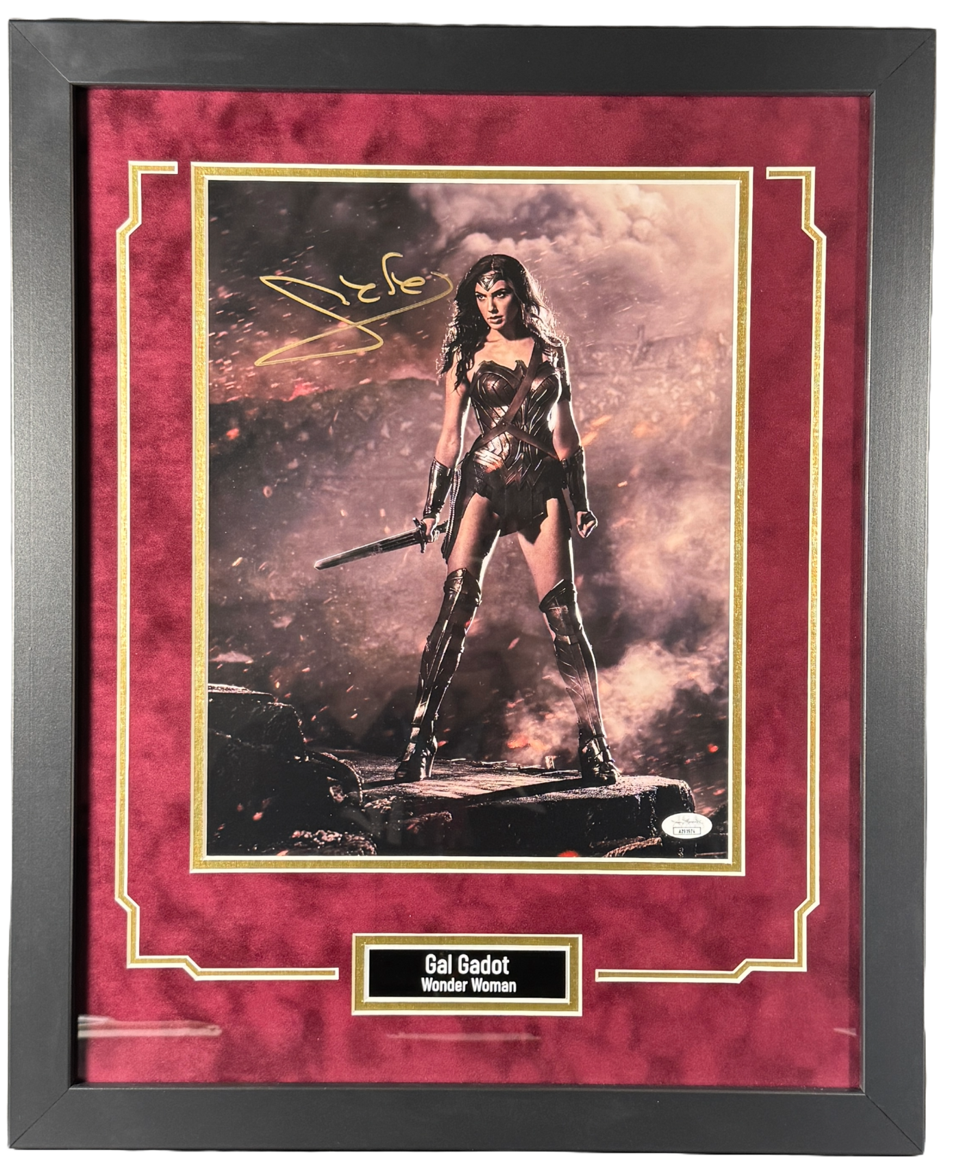 Gal Gadot Signed Custom Framed DC Wonder Woman 11x14 Photo JSA COA