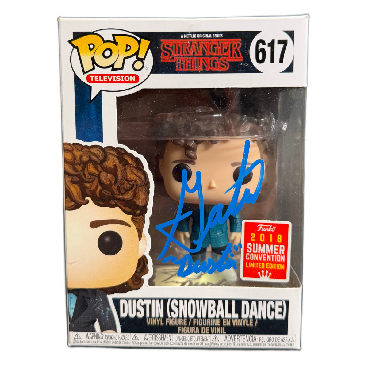 Gaten Matarazzo Signed Funko POP Stranger Things Dustin 617 Autographed JSA COA