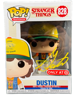 Image of Gaten Matarazzo Signed Funko Pop Stranger Things Dustin #828 Autographed JSA COA