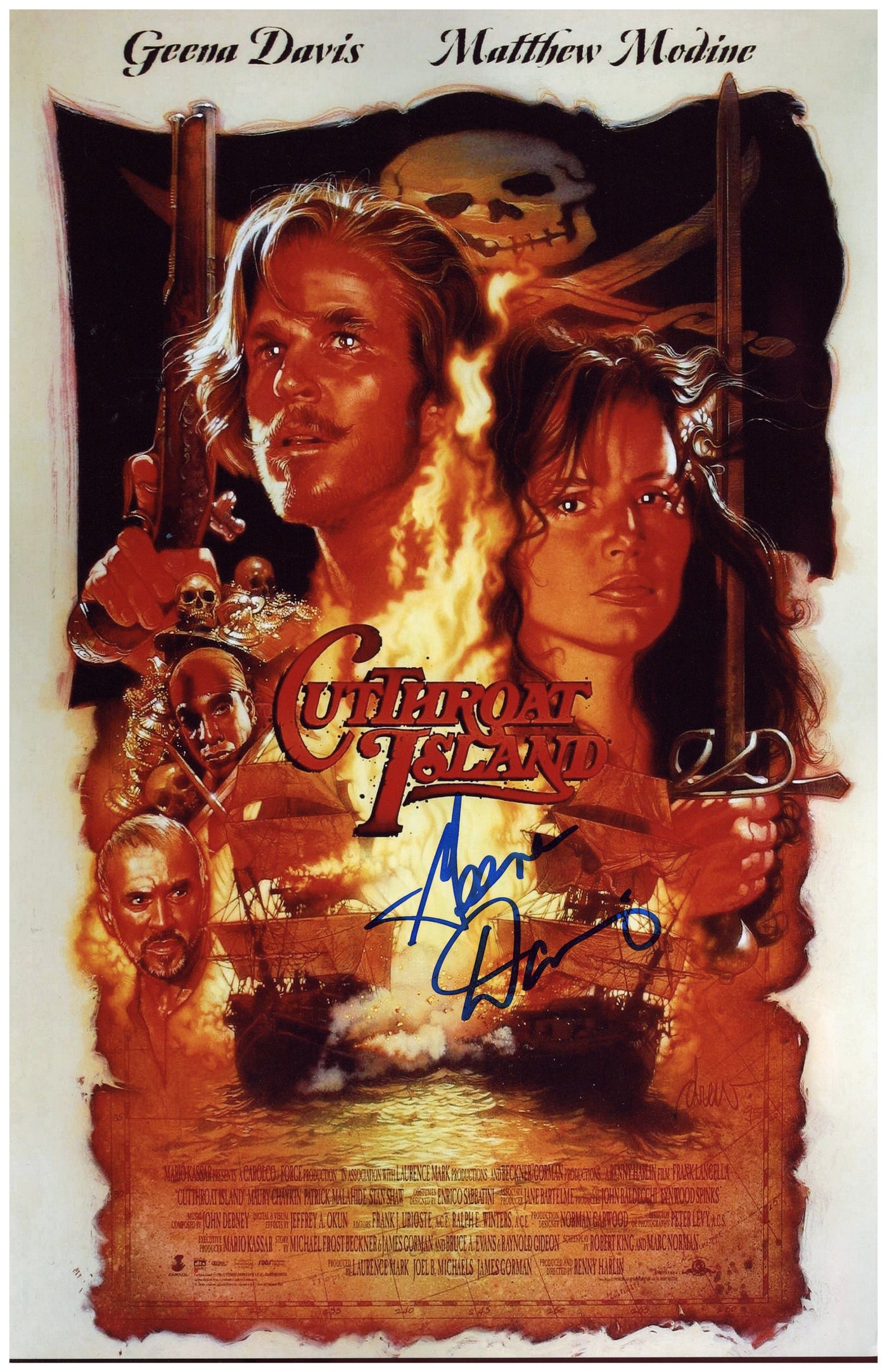 Geena Davis Signed 11x17 Photo Cutthroat Island Autographed BAS COA