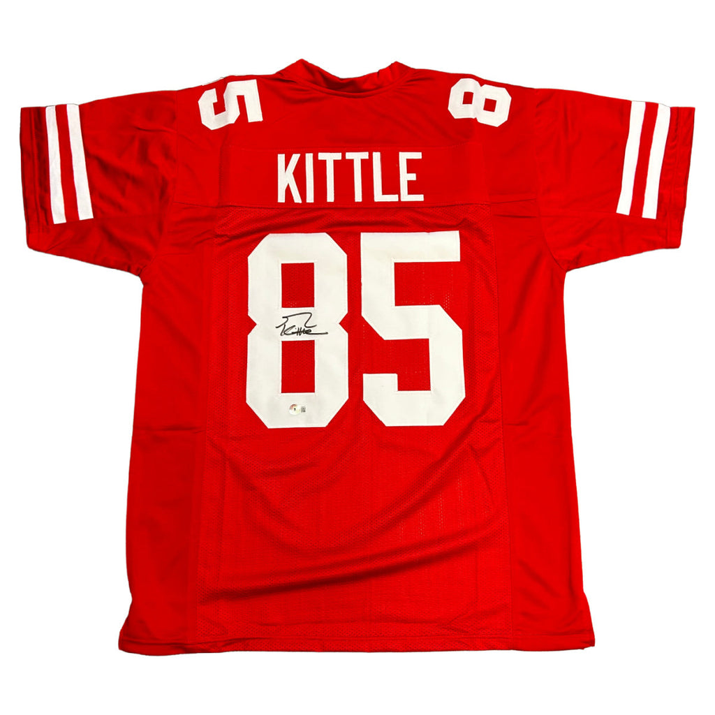 49ers George Kittle Signed Red Nike Elite Jersey BAS Witnessed